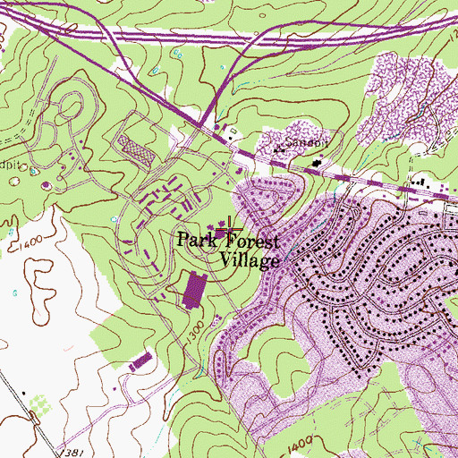 Topographic Map of Park Forest Elementary School, PA