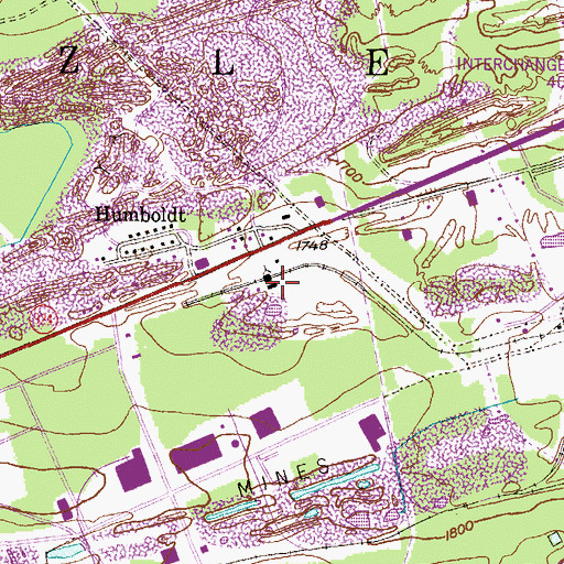 Topographic Map of Humboldt Colliery, PA