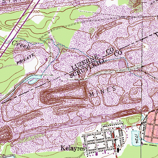 Topographic Map of Audenried Colliery (historical), PA