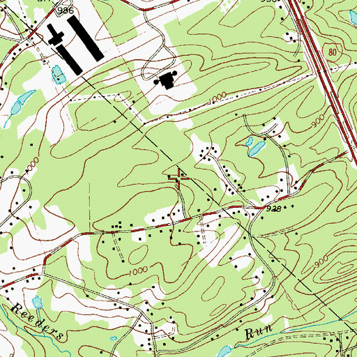 Topographic Map of Pocono Elementary Center, PA