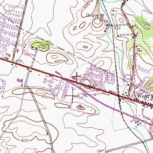 Topographic Map of Guilford Hills Elementary School, PA