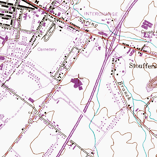 Topographic Map of Chambersburg Area Middle School, PA