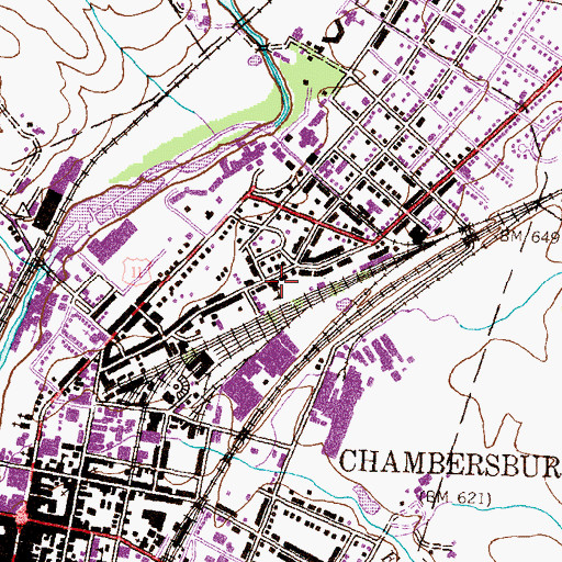 Topographic Map of Mary B Sharpe Elementary School, PA