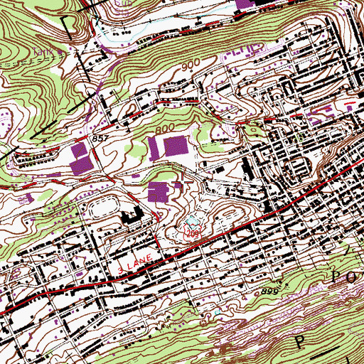 Topographic Map of Howard S Fernsler Academic Center, PA