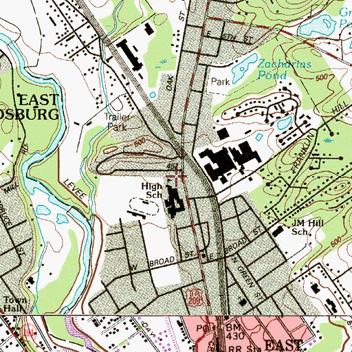 Topographic Map of North Courtland Elementary School Adiministration Center, PA