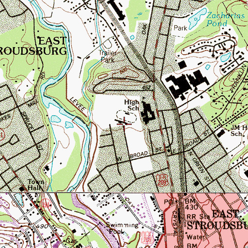 Topographic Map of Stadium Field House, PA