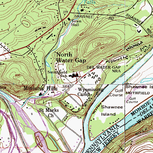 Topographic Map of Smithfield Elementary School, PA