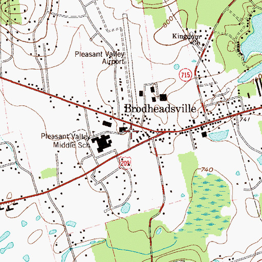 Topographic Map of Chestnuthill Elementary School, PA