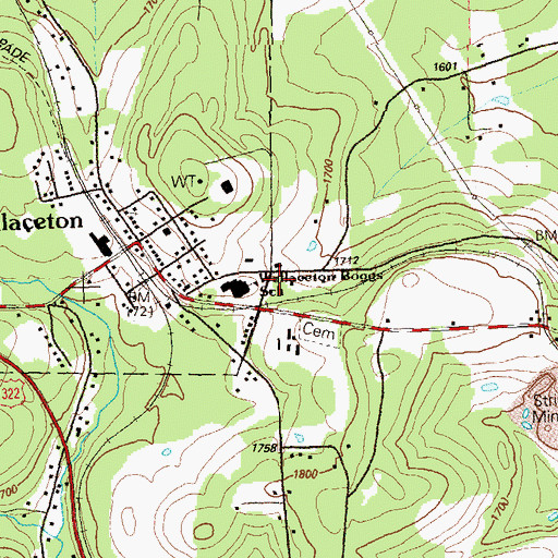 Topographic Map of Wallaceton Boggs Elementary School, PA
