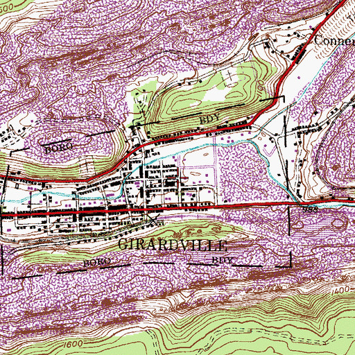 Topographic Map of Girardville Elementary School, PA