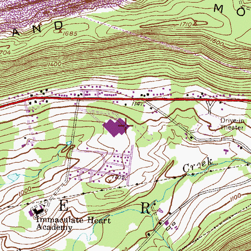 Topographic Map of North Schuylkill Junior Senior High School, PA