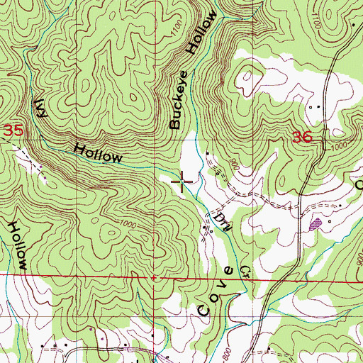 Topographic Map of Ivy Hollow, AL