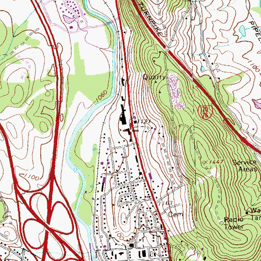 Topographic Map of Bedford Intermediate Elementary School, PA