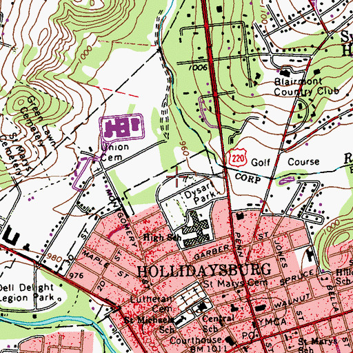 Topographic Map of Charles W Longer Elementary School, PA