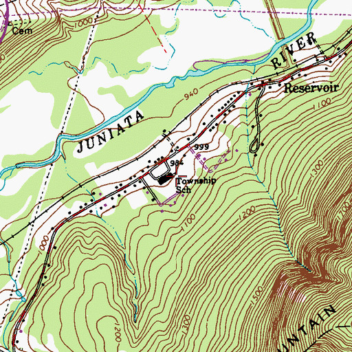 Topographic Map of Blair Elementary School, PA