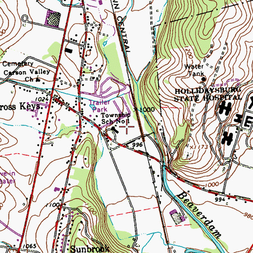 Topographic Map of Allegheny 1 Elementary School, PA