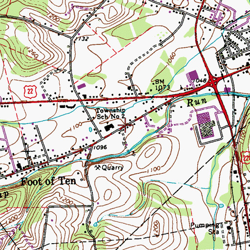 Topographic Map of Allegheny 2 Elementary School, PA