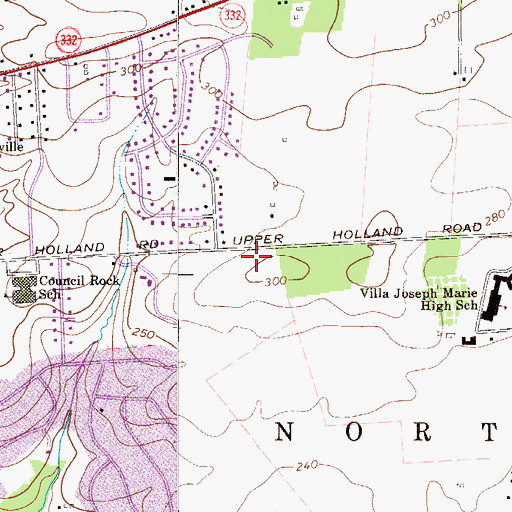 Topographic Map of Richboro Junior High School, PA