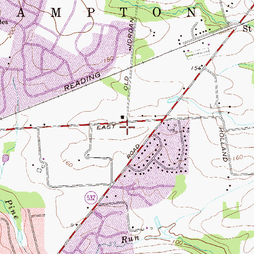 Topographic Map of Holland Junior High School, PA