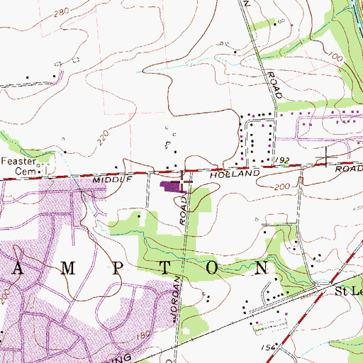 Topographic Map of Rolling Hills Elementary School, PA