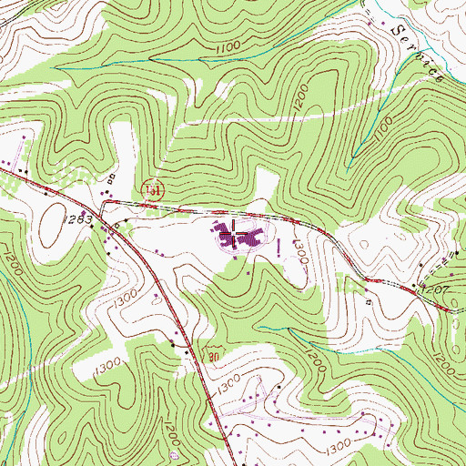 Topographic Map of South Side Elementary School, PA