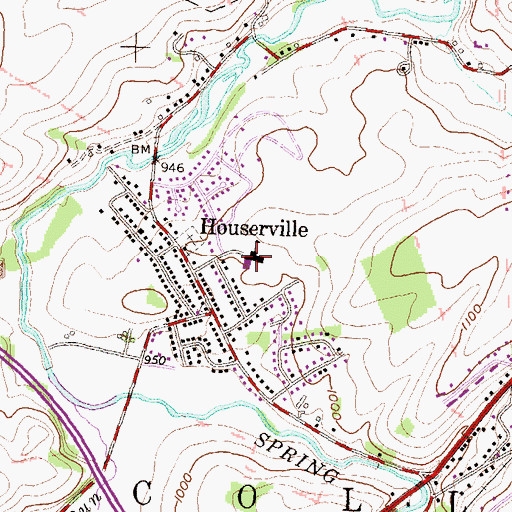 Topographic Map of Houserville Elementary School, PA