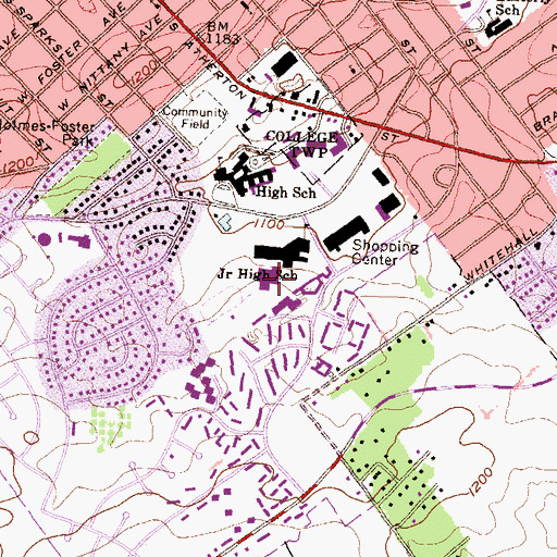 Topographic Map of Intermediate High School, PA
