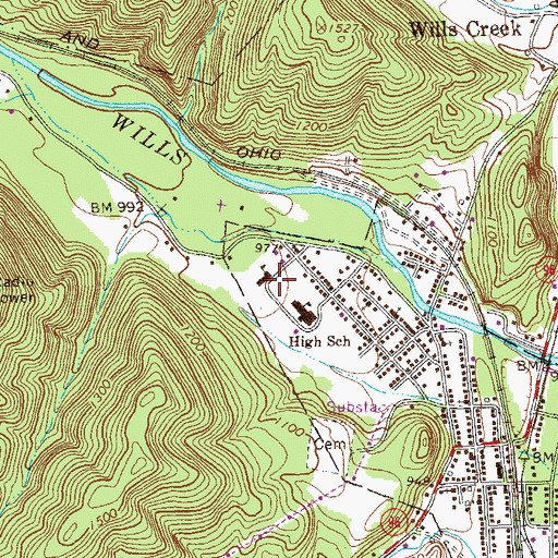 Topographic Map of Londonderry Intermediate Elementary School, PA