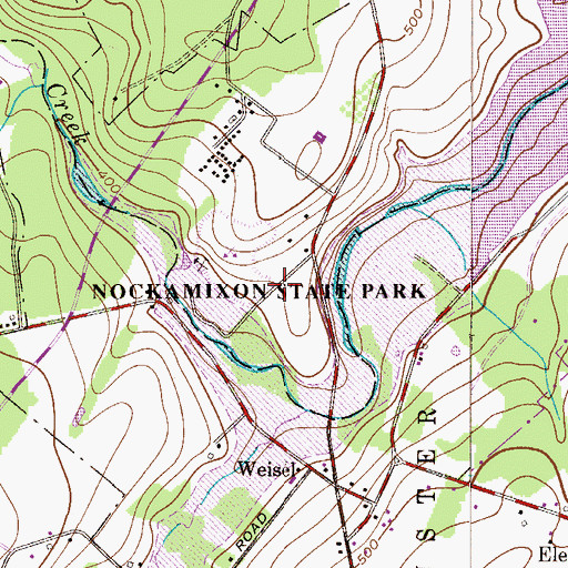 Topographic Map of Tohickon Quarry, PA