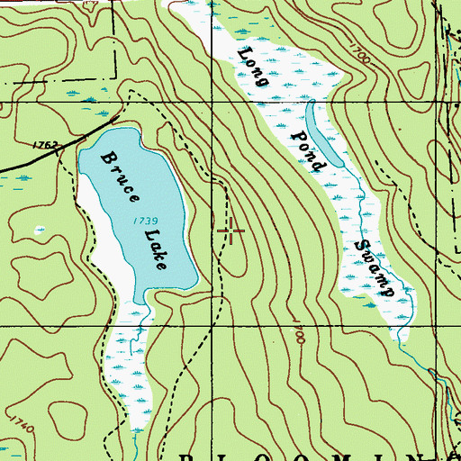 Topographic Map of East Branch Bruce Lake Trail, PA