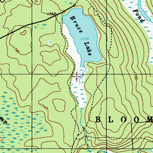Topographic Map of West Branch Bruce Lake Trail, PA