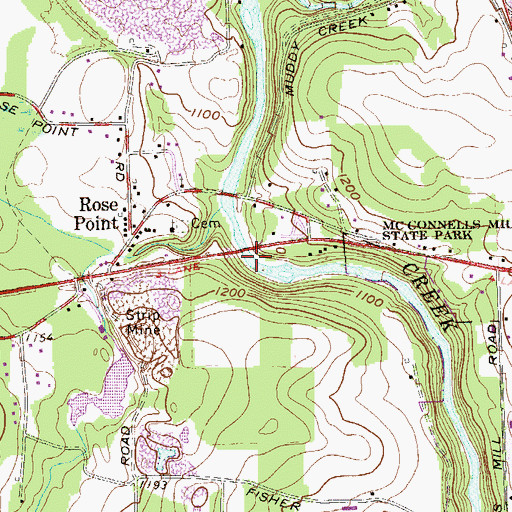 Topographic Map of The Wilroy Iron Furnace, PA