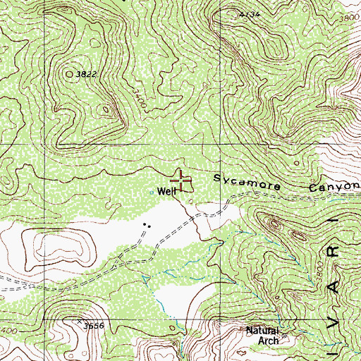 Topographic Map of Sycamore Canyon, AZ