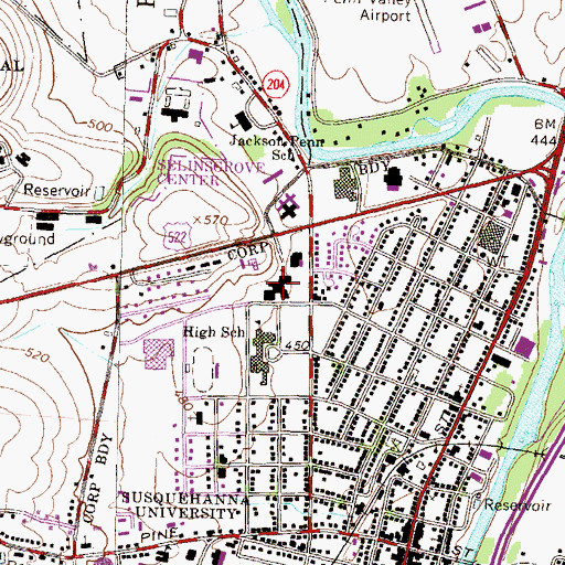 Topographic Map of Selinsgrove Elementary School, PA