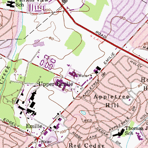Topographic Map of Conwell - Egan Catholic High School, PA