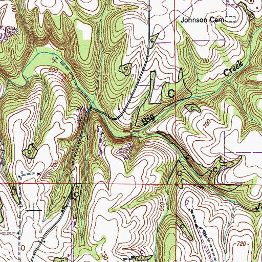 Topographic Map of Jack Branch, AL