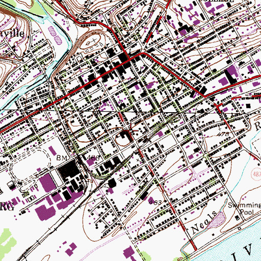 Topographic Map of Memorial Elementary School, PA
