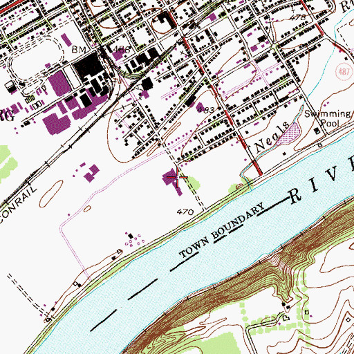 Topographic Map of Bloomsburg Area High School, PA