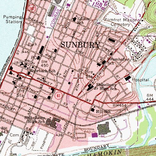 Topographic Map of Grace S Beck Elementary School, PA