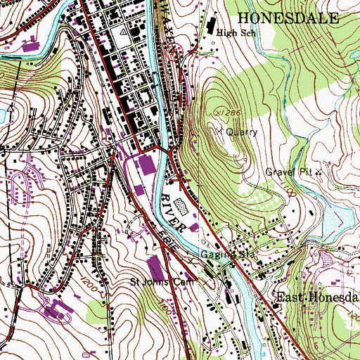 Topographic Map of Lincoln Elementary School, PA
