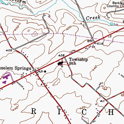 Topographic Map of Richmond Township Elementary School, PA