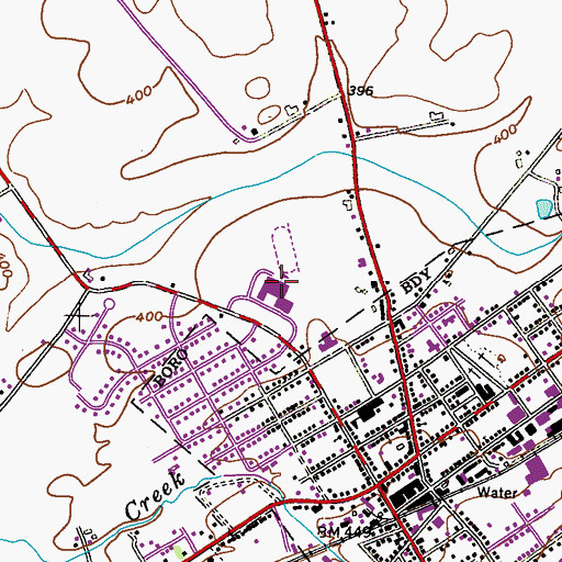 Topographic Map of Fleetwood Area Senior High School, PA