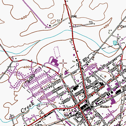 Topographic Map of Fleetwood Area Middle School, PA
