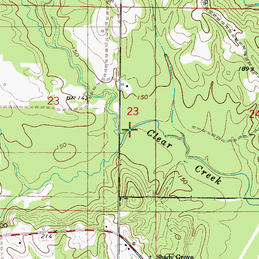 Topographic Map of Jack Branch, AL