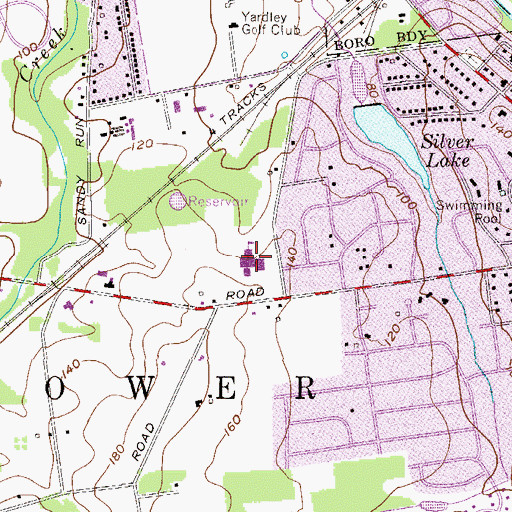 Topographic Map of Edgewood Elementary School, PA