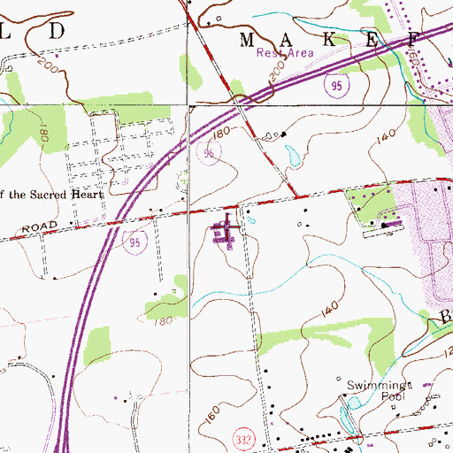 Topographic Map of Quarry Hill Elementary School, PA