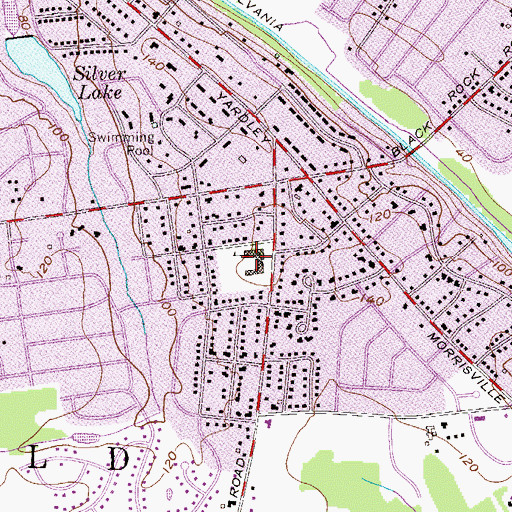 Topographic Map of Makefield Elementary School, PA