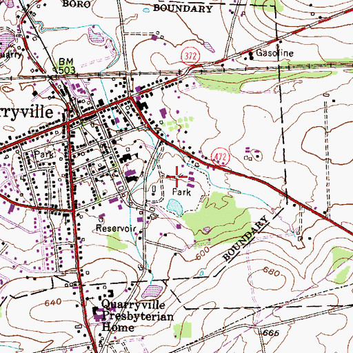 Topographic Map of Memorial Park, PA