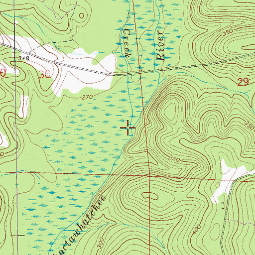 Topographic Map of Jack Creek, AL