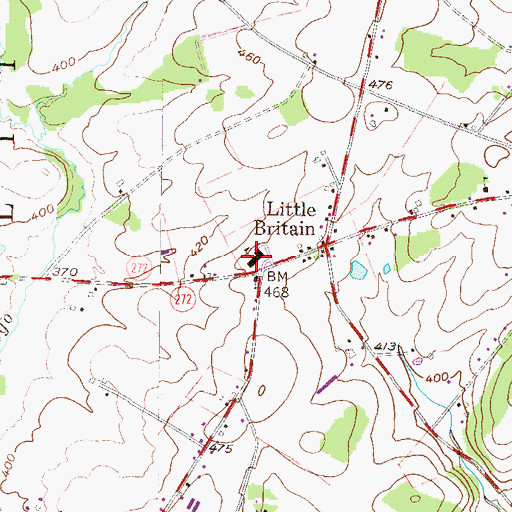 Topographic Map of Little Britan Elementary School, PA